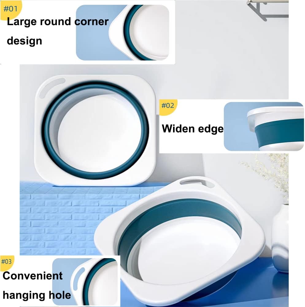 Collapsible Plastic Wash Basin 5L(1.4 Gallon), Kitchen Dishpan, Floding Small Bathtub, Space Saving Plastic Wash Bin for Dorm Camping Supplies Fishing Travel and Home (Grey 1 pcs)