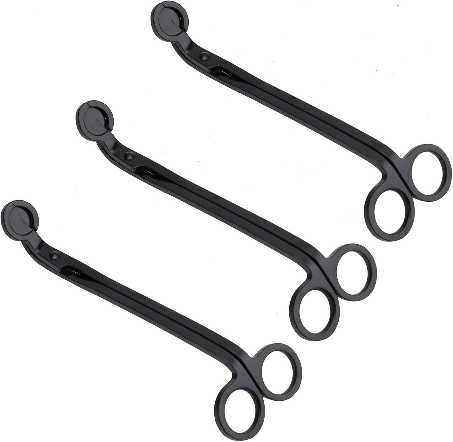 Yopay 3 Pack Candle Wick Trimmer, Stainless Steel Wick Clipper Cutter, Wick Scissor, Reaches Deep Into Candles to Cut Spent Wicks, Matte Black, 7.08 x 2.36 inch