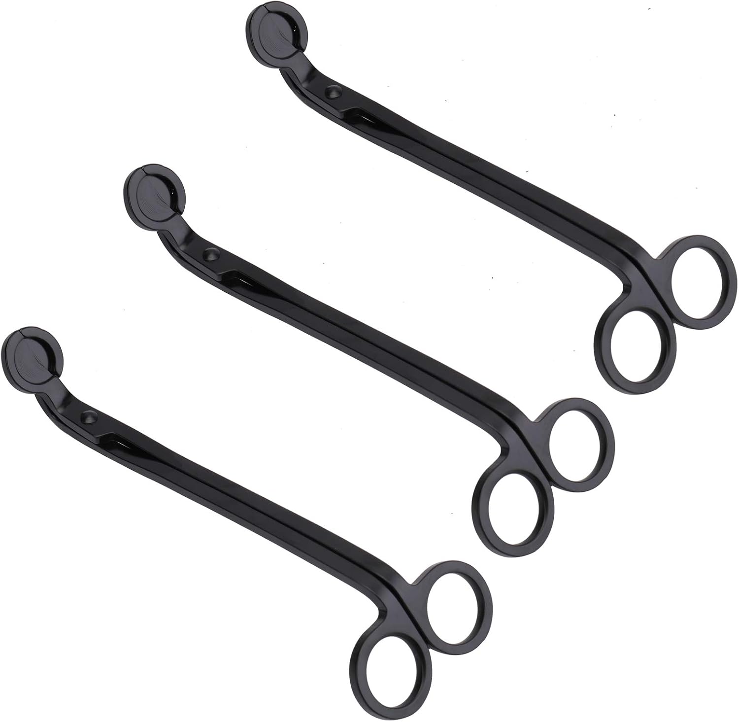 Yopay 3 Pack Candle Wick Trimmer, Stainless Steel Wick Clipper Cutter, Wick Scissor, Reaches Deep Into Candles to Cut Spent Wicks, Matte Black, 7.08 x 2.36 inch