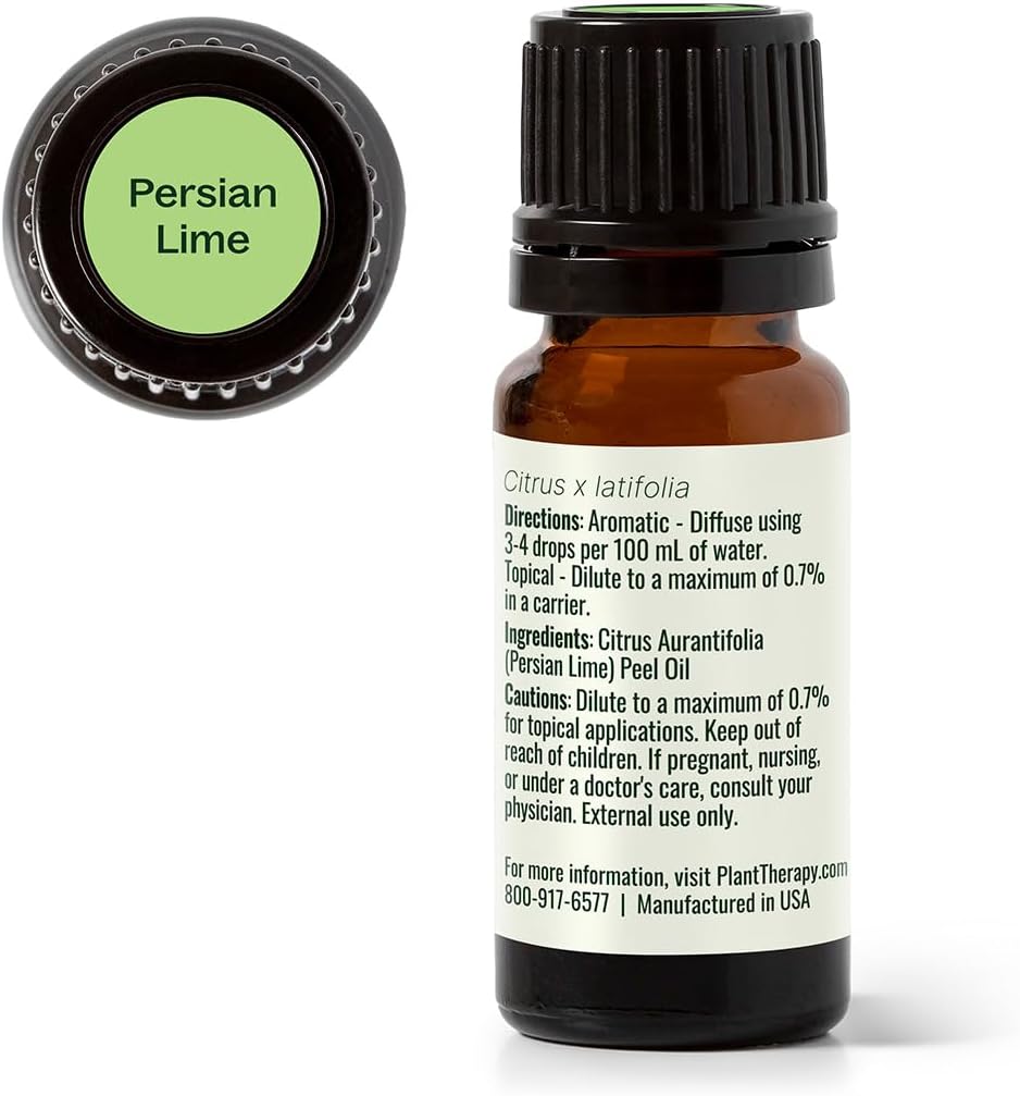 Plant Therapy Persian Lime Essential Oil 10 mL (1/3 oz) 100% Pure, Undiluted, Natural Aromatherapy, Therapeutic Grade