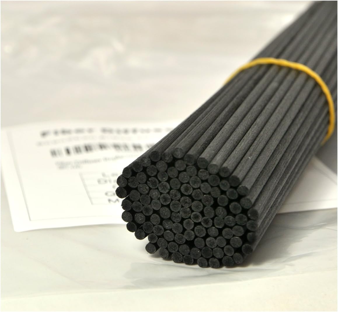 100 Pieces Fiber Reed Diffuser Replacement Refill Sticks (12" x 3mm, Black)