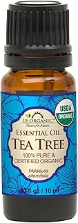 US Organic 100% Pure Tea Tree Essential Oil - USDA Certified Organic, Steam Distilled, Sourced from South Africa, Undiluted, Non-GMO (10 ml (Pack of 1))