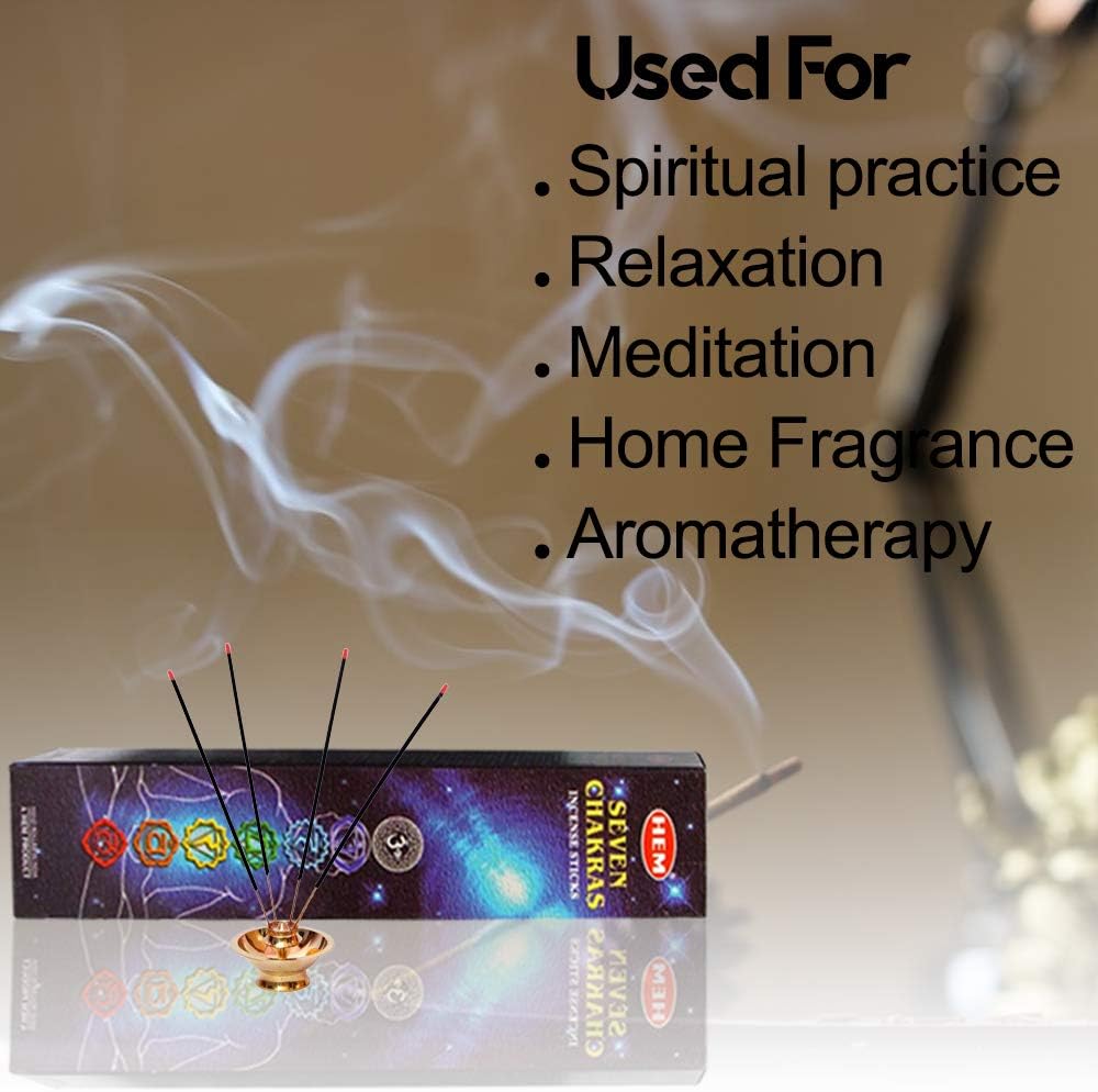 Hem Seven Chakras Incense Sticks – 35 Sticks Variety Set (7 Fragrance Packs) – Aromatic Incense for Meditation, Yoga & Home Fragrance.