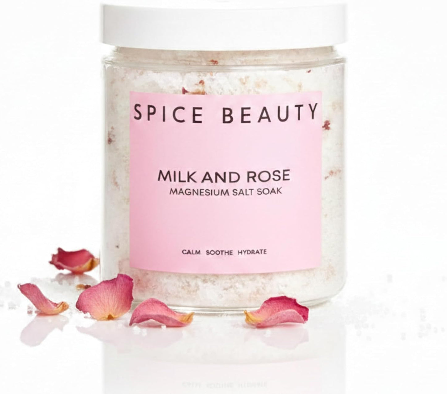 Goat Milk & Rose Magnesium Salt Soak | Epsom & Magnesium Bath Soak for Muscle Relaxation | Skin Soften & Deeply Nourish, Skin Hydration & Boosts Elasticity | Salt Soak | 9 oz