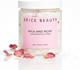 Goat Milk & Rose Magnesium Salt Soak | Epsom & Magnesium Bath Soak for Muscle Relaxation | Skin Soften & Deeply Nourish, Skin Hydration & Boosts Elasticity | Salt Soak | 9 oz