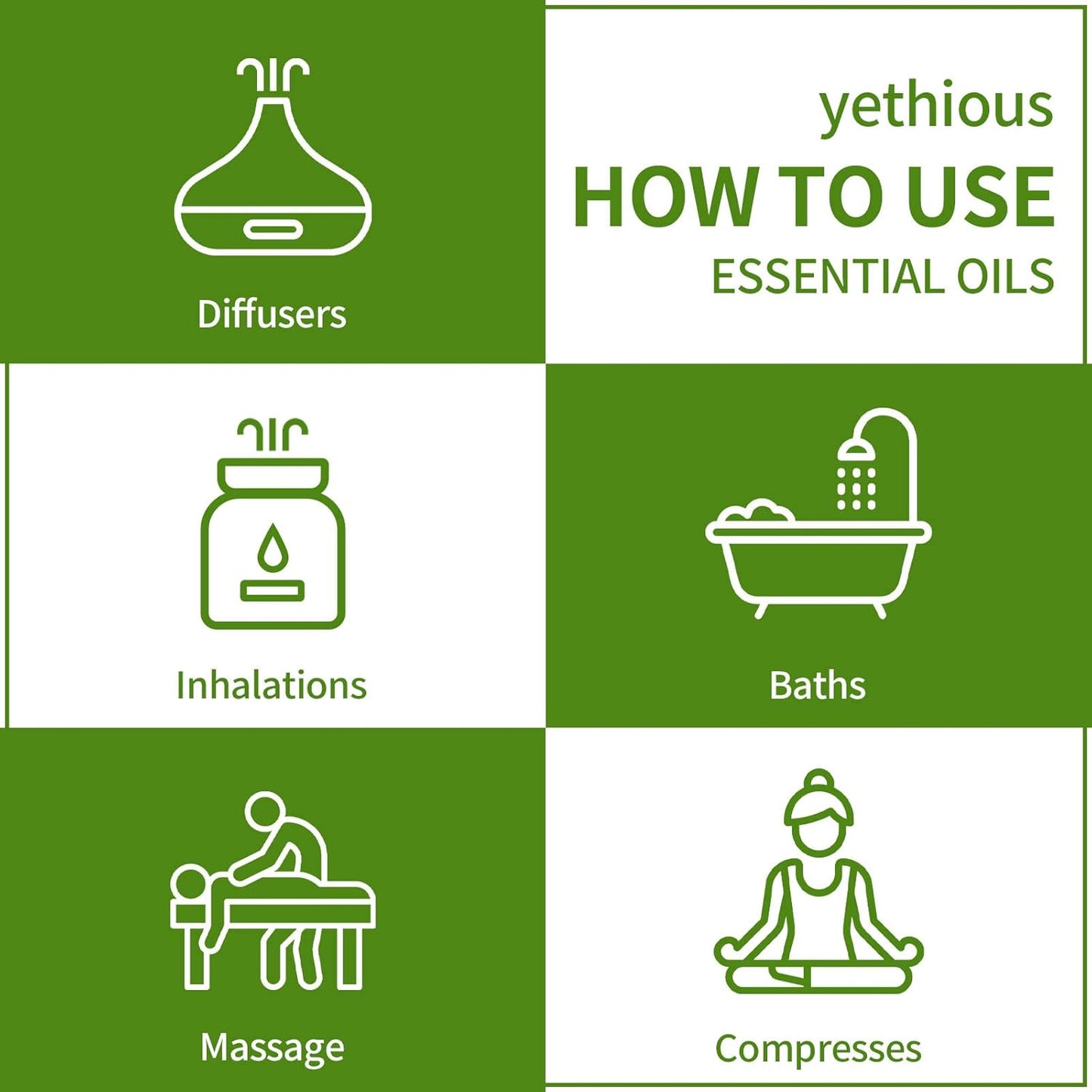 yethious Lemongrass Essential Oil Organic for Skin, 100% Pure & Natural Lemongrass Oil, 10ml/0.33 fl oz