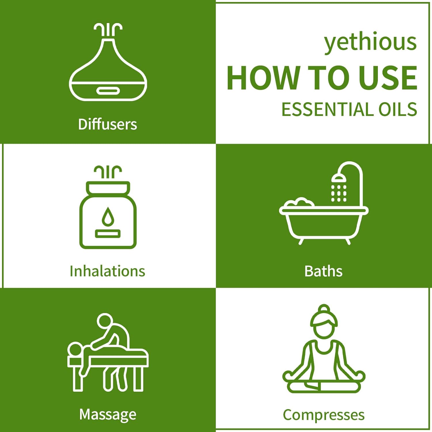 yethious Lemongrass Essential Oil Organic for Skin, 100% Pure & Natural Lemongrass Oil, 10ml/0.33 fl oz