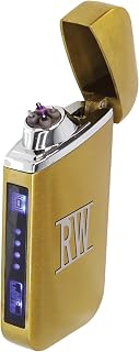 Custom Electric Lighter, USB Rechargeable Candle Lighter, Reusable Electric Lighter with Charger for Indoor and Outdoor, Camping Essential for Men and Women, Engravable Designs (Gold)