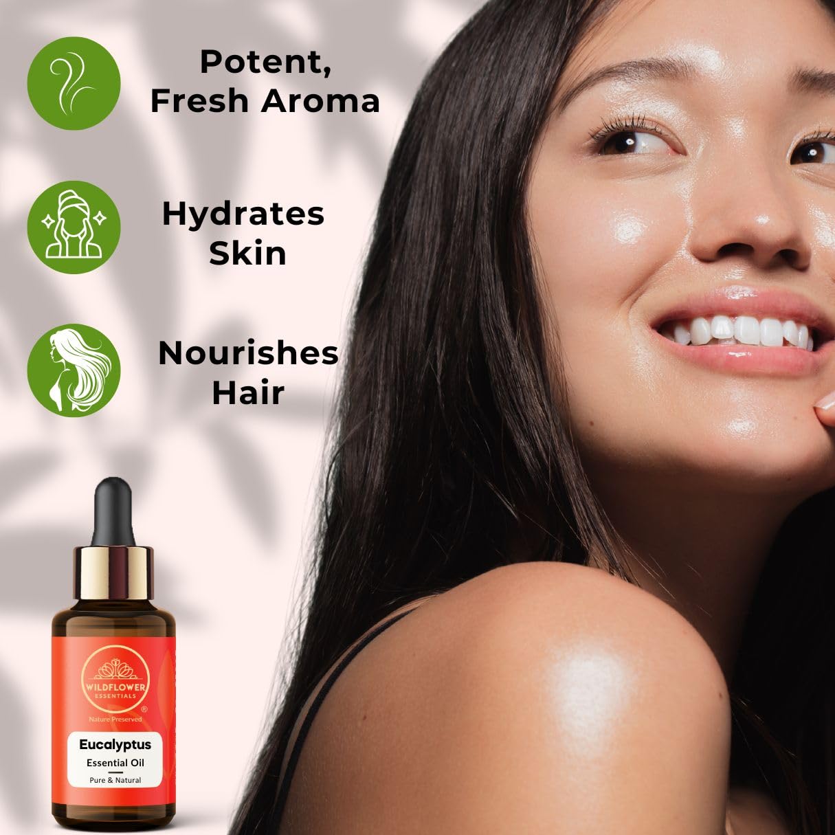 Eucalyptus Essential Oil (Eucalyptus globulus) 100% Natural Steam Distilled Oil For Face, Skin, Hair, Body | with Glass Dropper 1.01 Fl Oz (30ml)
