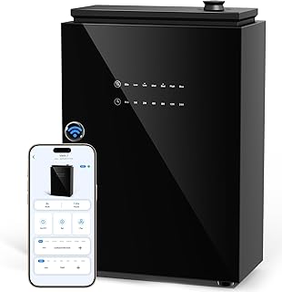 Essential Oil Diffuser - HVAC System, 5500 Sq.Ft Waterless Diffuser, Whole House & Aromatherapy Diffuser, Oil Diffuser for Office Home Large Room, WiFi & Bluetooth App Control, Black