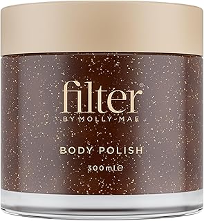 Filter by Molly-Mae Body Polish | Moisturizing Body Scrub with Apricot Kernel Oil & Shea Butter | Self Tan Remover & Pre-Tan Exfoliating Scrub | Anti-Inflammatory | Smoothing & Luxurious 300ml
