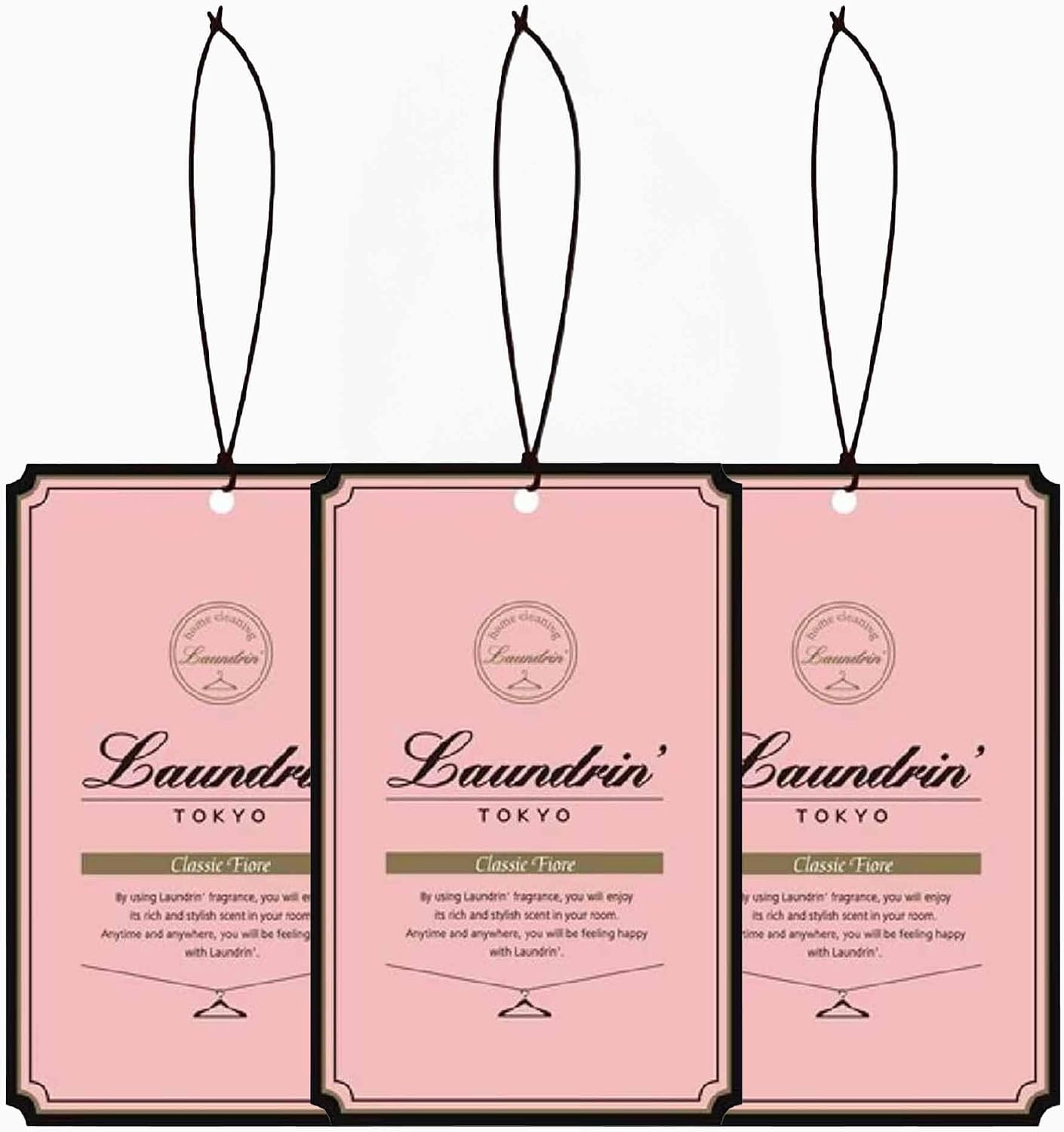Laundrin Paper Fragrance Classic Fiore, 3pk - ClosetFreshener - Deodorizer Odor Eliminator - Sachets for Drawers and Closets - Drawer Fresheners for Clothes - Fresh Scents Sachet Packets