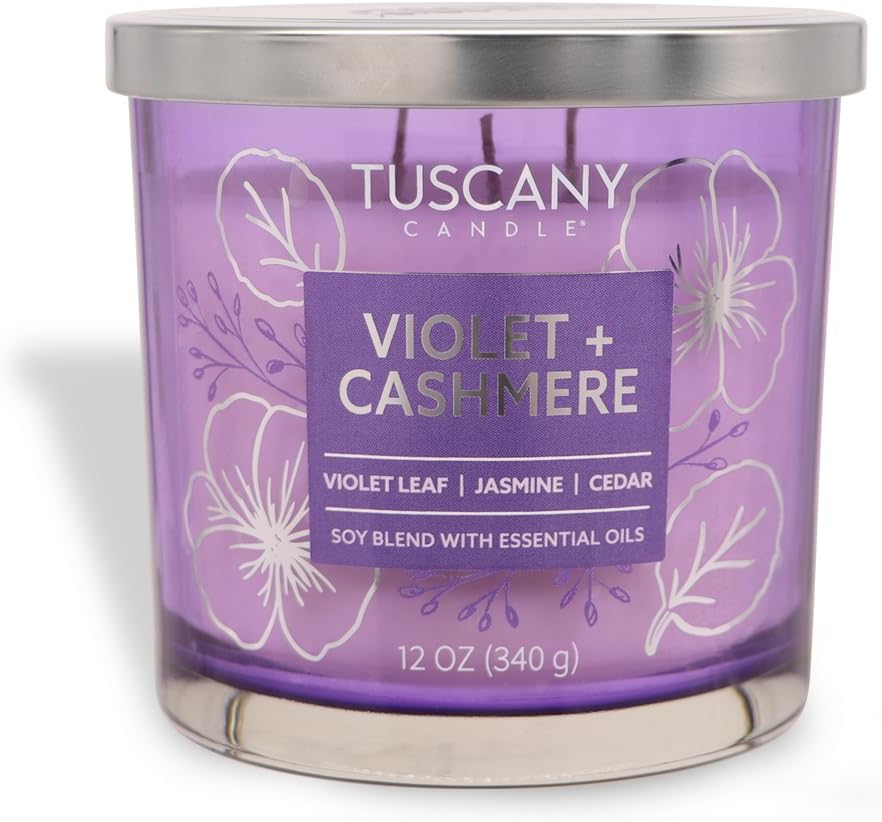 Tuscany Candle Violet + Cashmere: Jasmine Scented Candle, 12 oz — Painters' Palette Collection