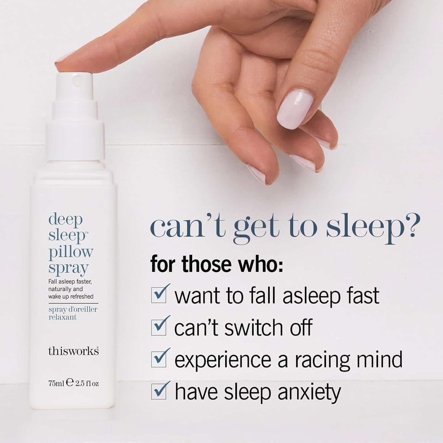 This Works Deep Sleep Pillow Talk Set – Natural Sleep Remedy Duo with Lavender, Camomile & Vetivert – 75ml Pillow Spray & 5ml Stress-Check Roll-On ($42 Value Set)