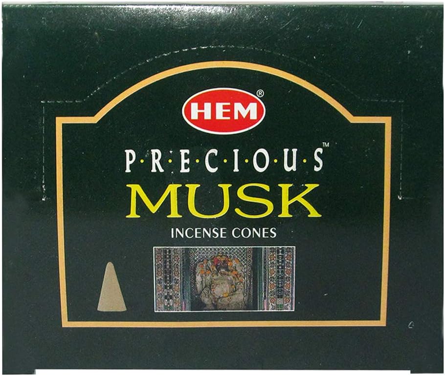 Precious Musk Incense Cones and Cone Incense Burner Bundle Insence Insense Hem Incense