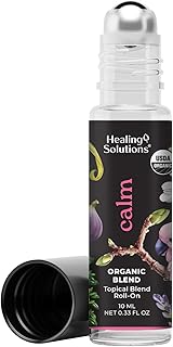 Healing Solutions - Organic Calm Blend Essential Oil Roll On USDA Certified Perfume, Sleep, Massage, Aromatherapy - 10ml