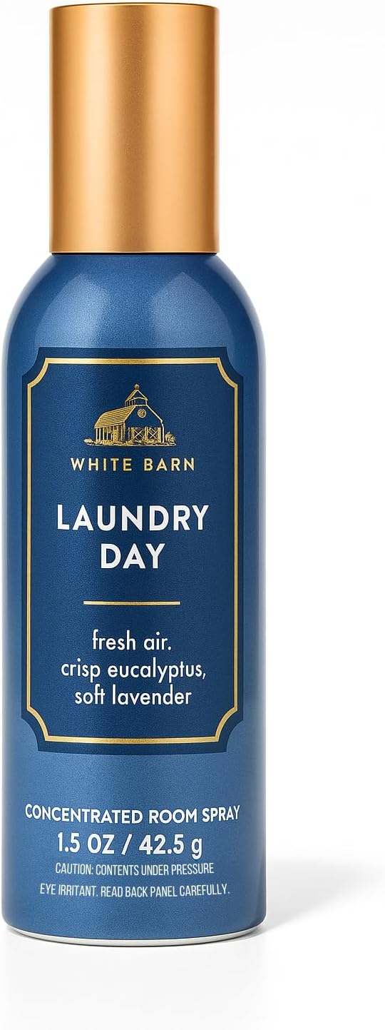 Bath & Body Works Laundry Day Concentrated Room Spray 1.5 oz 42.5 g – Clean Home Fragrance with Crisp Cotton, Fresh Air, and Soft Musk