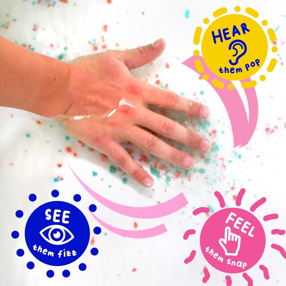 Mr. Bubble Magic Bath Crackles, Fun to add to Bubble Bath to Make Bath Time Exciting for Kids with Colorful Pops and Fizzy Snaps, 1 oz Packet, Pack of 12