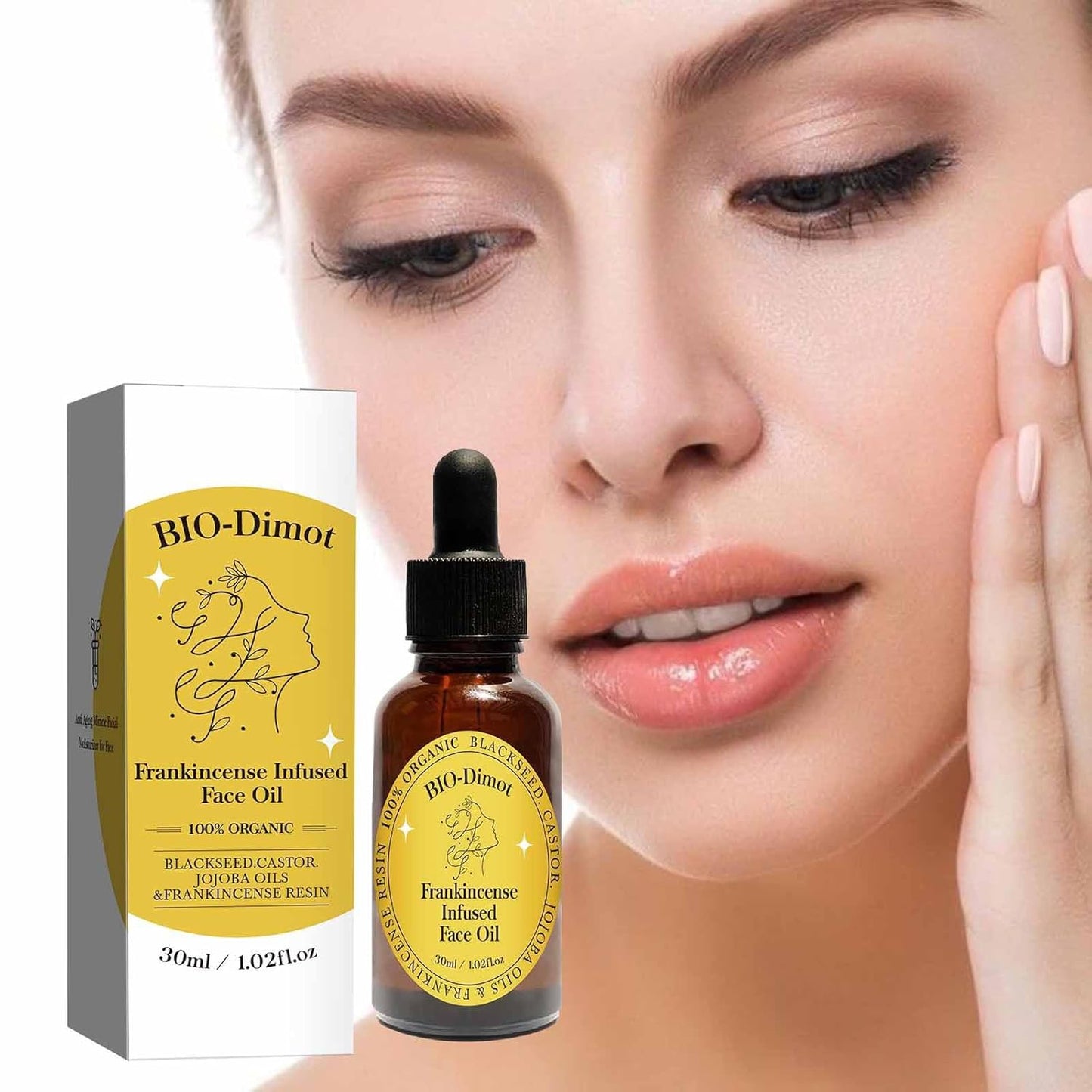 30 ML Frankincense Resin Oil for Face,Castor and Jojoba Oils Anti-Aging Facial Moisturizer Cold Pressed Serum.