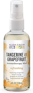 Aura Cacia Aromatherapy Mist, Tangerine and Grapefruit - Uplifting Body and Room Spray with Pure Essential Oils | 4 Fl Oz (Pack of 1)