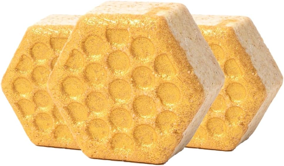 Pacha Soap Co. Froth Bath Bombs - Sweet Honey Almond, Cherry, Coconut, Almond, and Vanilla Scented, Nourishing Essential Oils, Handcrafted in USA Bath Fizzies for Moisturizing and Self-Care, 3-Pack