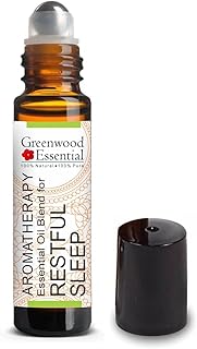 Greenwood Essential RESTFUL Sleep - Aromatherapy Essential Oil Blend of Pure Clary Sage, Vetiver, Marjoram, Lavender & Geranium Essential Oils 10ml (0.33 oz) by Greenwood