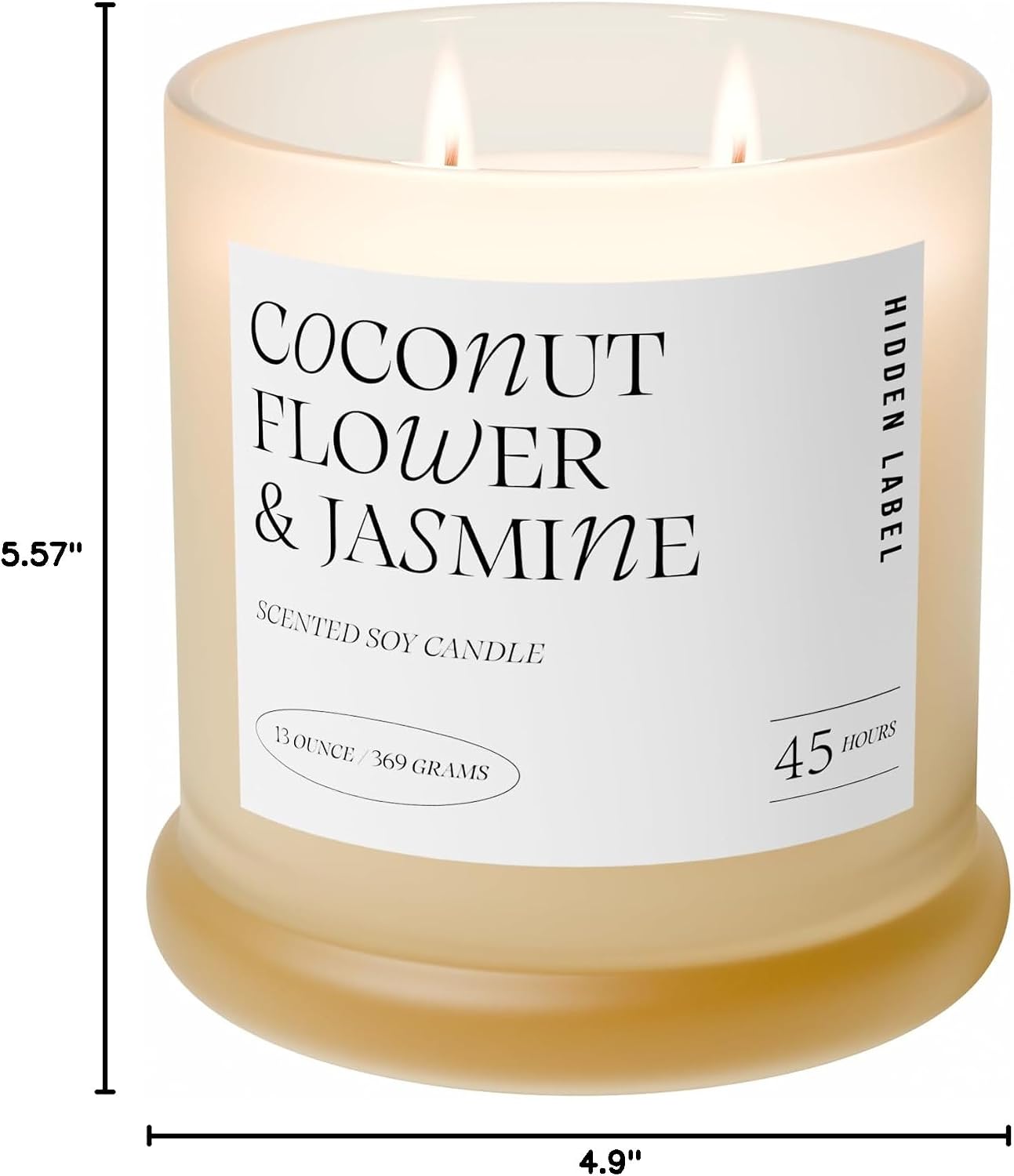 Coconut Flower & Jasmine Scented Candle, 13oz Natural Soy Wax Candle with 2 Wicks, 75 Hour Long Lasting Aromatherapy Candle for Stress Relief, Non Toxic Luxury Candle for Home Decor