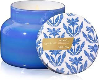 Capri Blue Scented Candles - Spring Capsule Collection, Riviera Sunset - Long Lasting Soy Wax Blend - Luxury Candles for Home Scented with Tropical Fruit & Sugared Citrus - Glass Jar (Volcano, 19 oz)