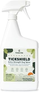 Cedarcide Extra- Strength Tickshield | Deep Woods Cedar Oil Tick & Mosquito Repellent Spray Kills & Repels Ticks, Fleas, Chiggers and Mosquitoes| For People & Pets | Natural Essential Oils | Quart