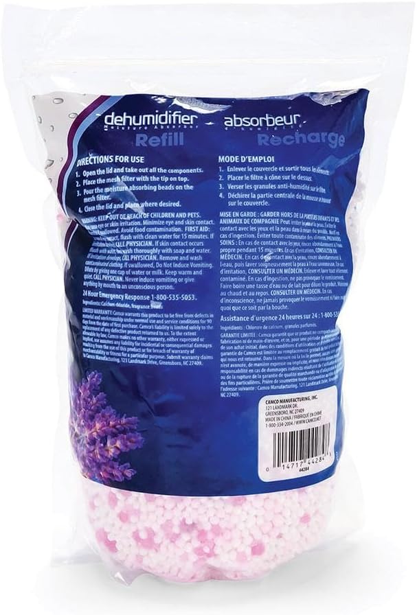 Camco 44284 Moisture Absorber Refill - Resealable Bag, Absorbs Up to 3X Its Weight in Water, Reduces Moisture and Humidity in Offices, Closets, Bathrooms, Kitchens, Boats, RVs and More - 42 oz