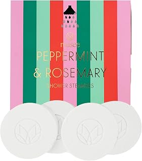 Musee Shower Steamers, Peppermint and Rosemary, Aromatherapy Gift Set for Women, Handmade in USA, Paraben-Free & Sulfate-Free, Unique Christmas Gifts for Women, 4-Piece Set