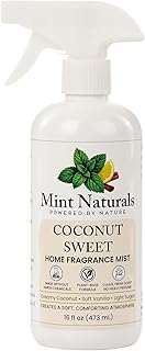 Natural Coconut Room Spray & Odor Eliminator, Creamy Coconut, 16oz | Creamy Coconut Fragrance Mist, Plant-Based, Non-Toxic, Home Office Car Bathroom, Made in USA by Mint Naturals