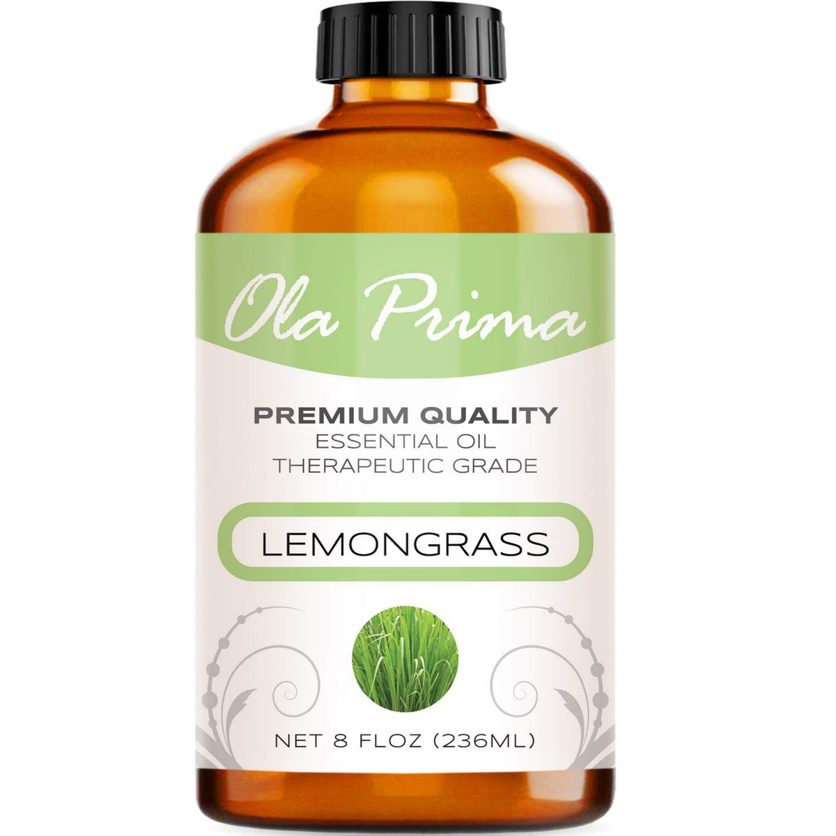 Ola Prima Lemongrass Essential Oil - Aromatherapy Oils - 8 Fluid Ounces Bulk
