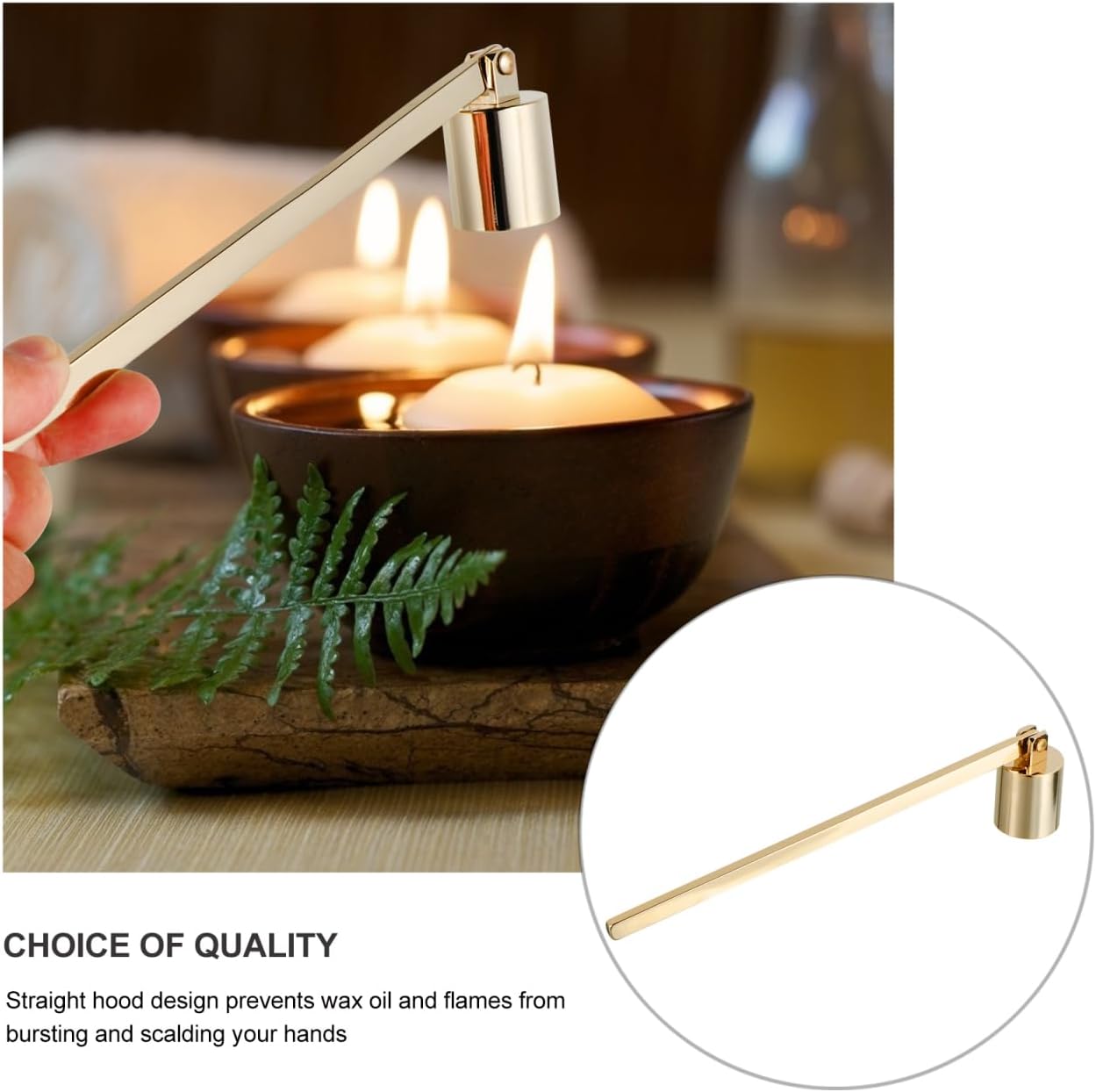 Zerodeko 1pc Straight Cover Candle Snuffer Flame Snuffer for Candles Accessory Device