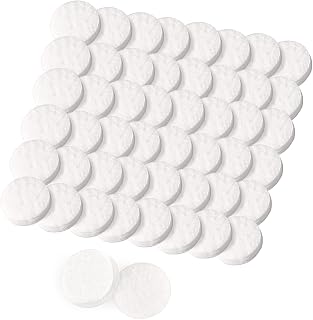 50 PCS White Essential Oil Refill Pads,0.63 Inch Cotton Aromafier Replacement Pads,Car Air Vent Clip Fragrance Tablets,Air Fresheners Refills for Diffuser Necklace Diffuser Bracelet