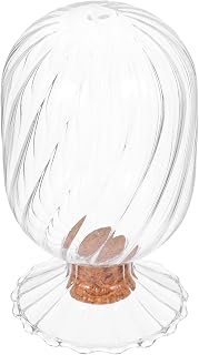 NUOBESTY Helix Shaped Glass Cloche Match Jar with Lid Decorative Glass Container Fireplace Display Accent