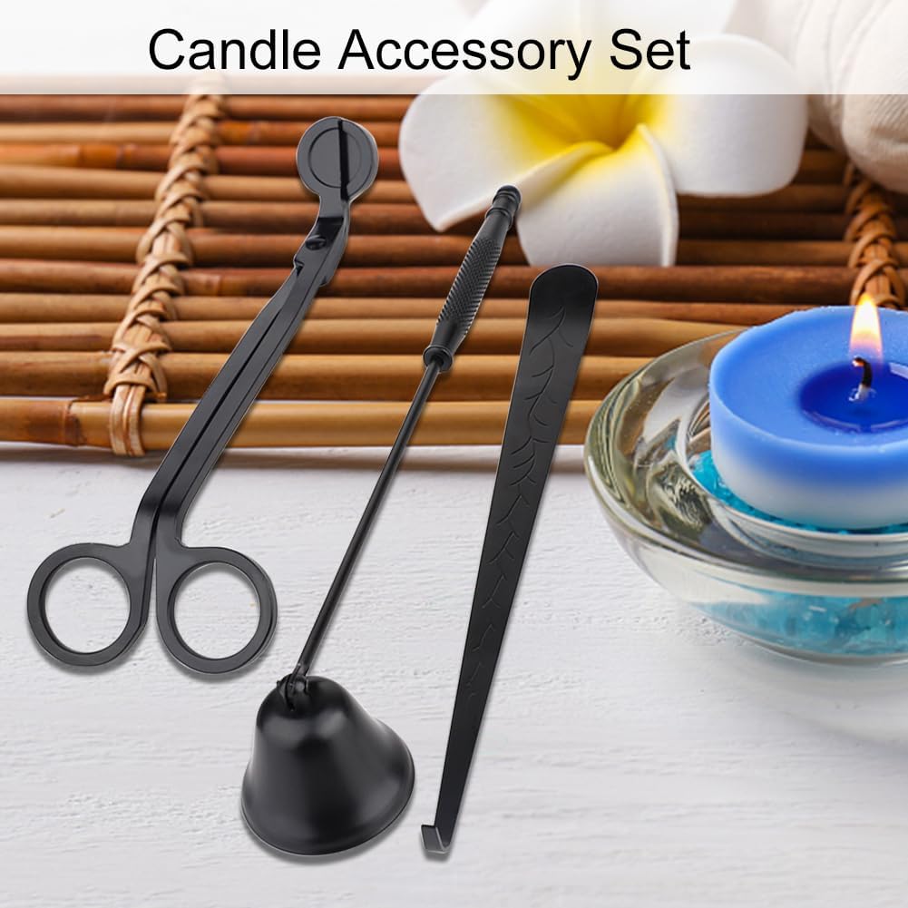 TITA-DONG Candle Accessory Set, Candle Wick Cutter, 3 in 1 Candle Wick Trimmer Scissors, Candle Snuffer, Candle Dipper, Home Tools Gift Pack(#1)