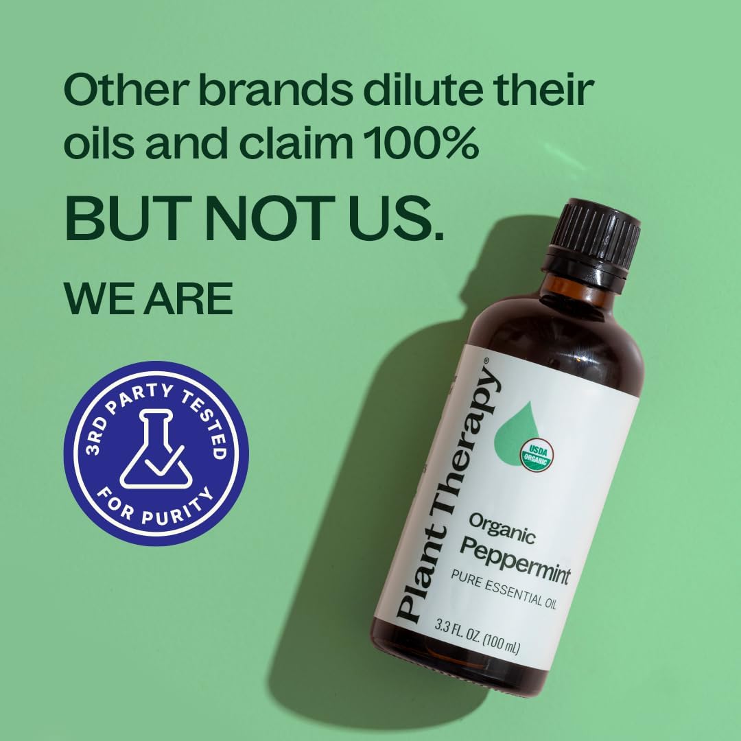 Plant Therapy Organic Peppermint Essential Oil 100 mL (3.3 oz)