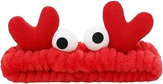 Red Crab Face Wash Headband Cute Soft Facial Makeup Hair Band Elastic Head Band Creative Hair Accessorie for Women Skincare Shower