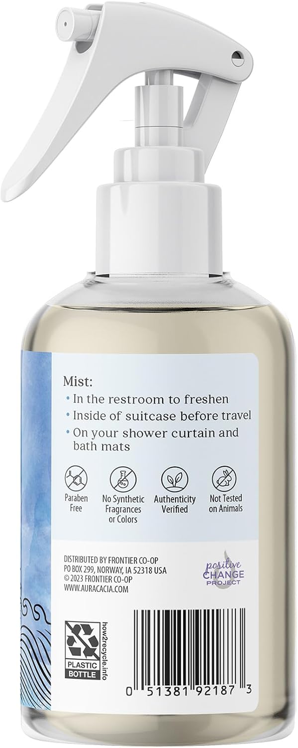 Aura Cacia Ocean Air Room Spray 8 Fl. oz. - Light Aroma, No Synthetic Fragrances