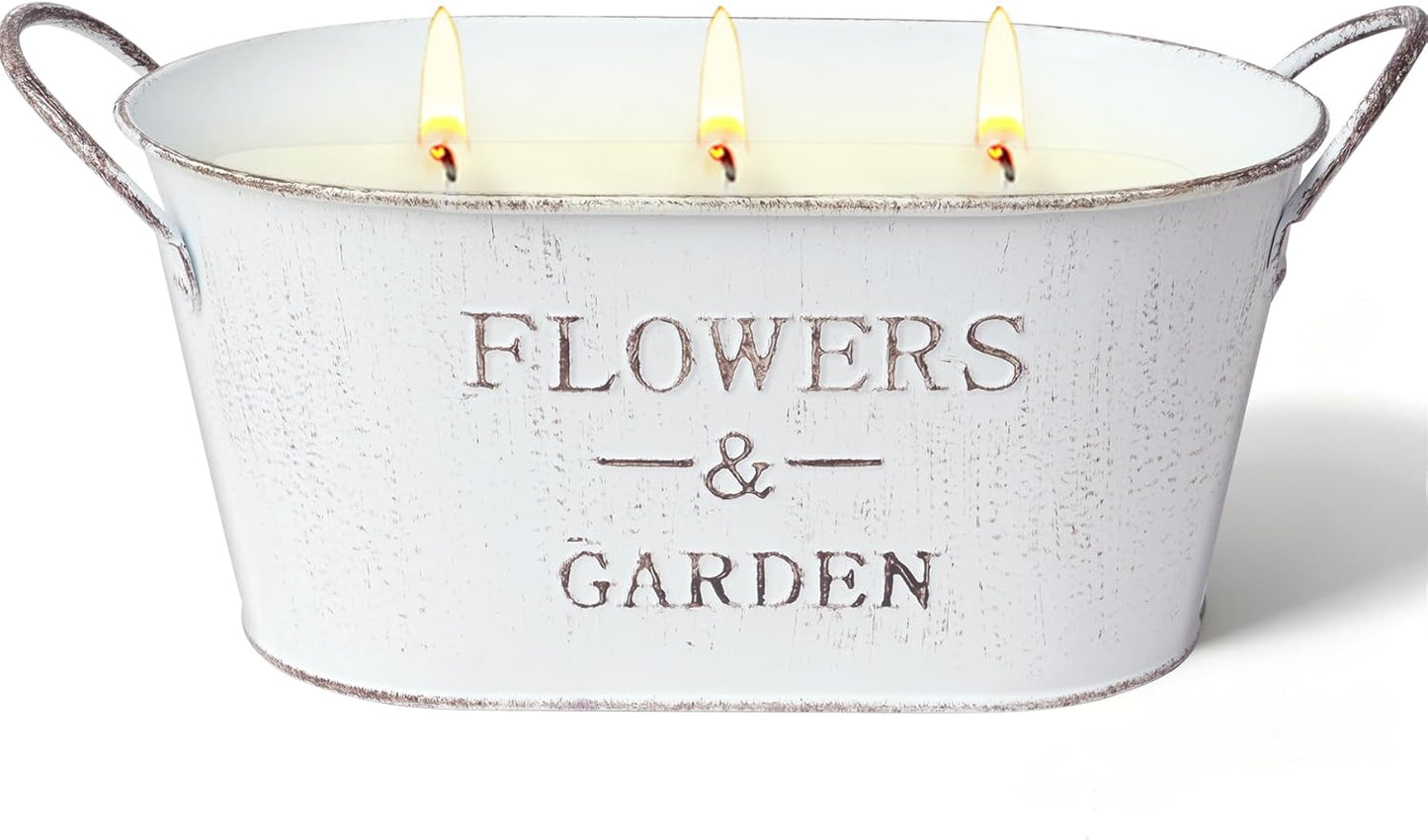 Citronella Candles Outdoor, 30oz Large Citronella Candles for Patio Yard Home, 3-Wick Natural Soy Wax Lemongrass Scented Candle, 150 Hours Long Lasting Burning Candle for Garden Balcony Camping