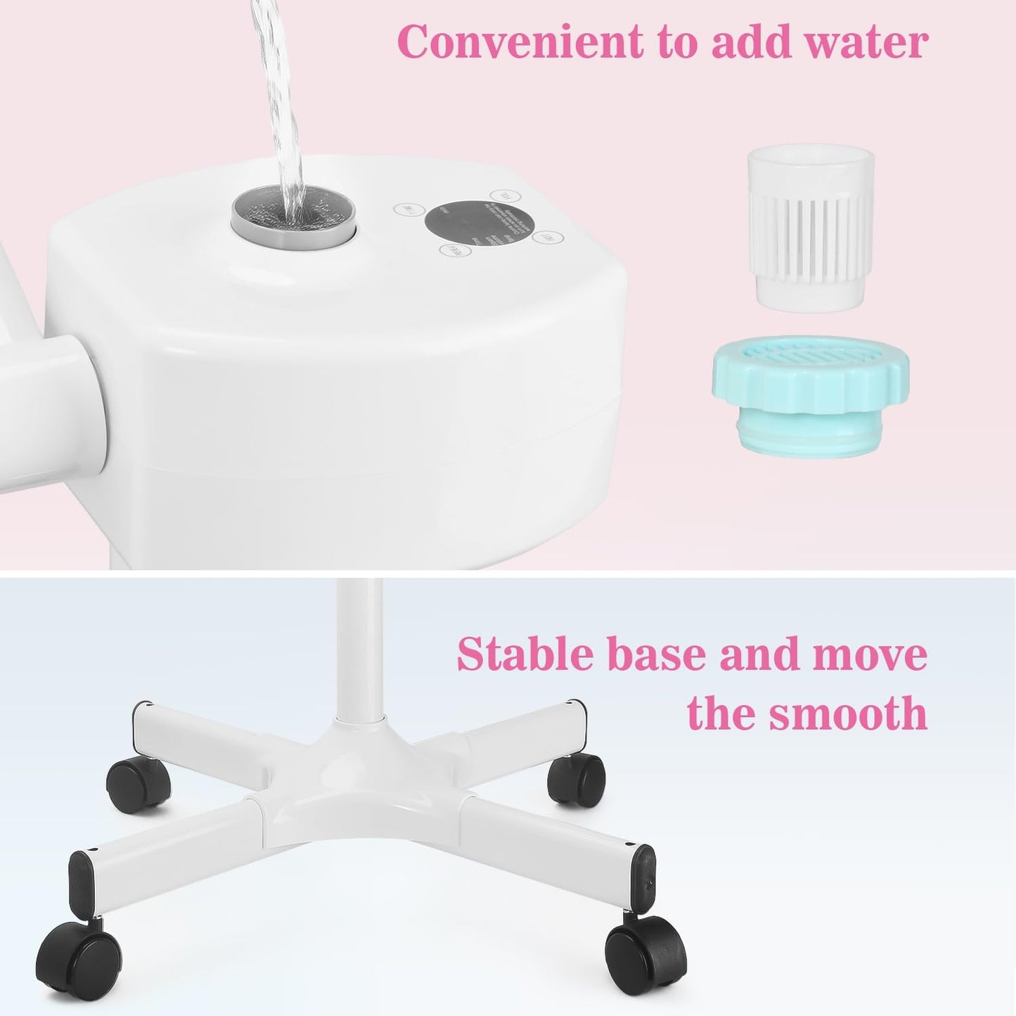 Professional Facial Steamer, Ionic Face Steamer Esthetician Vaporizador, with Preheat & Hot Mist Adjustment Function, Rocker Arm Steamer for Home Beauty Salon Spa