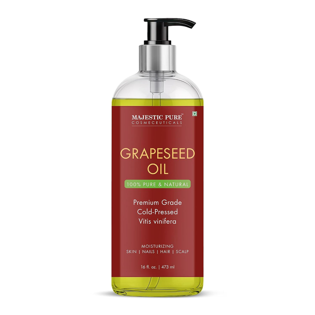 Majestic Pure Grapeseed Oil - 100% Pure & Natural - Premium Grade
