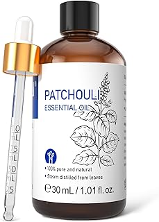 HIQILI Patchouli Essential Oil Organic, 100% Pure, for Diffuser, Homemade Perfume, Skin Care, Aromatherapy, Gift for Hippie Friend-30ML
