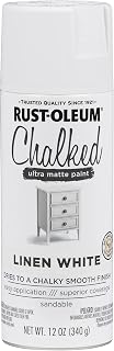 Rust-Oleum Linen White Chalked All-in-One Ultra Matte Spray Paint | One Coat Coverage | No Primer, Sanding, Or Topcoat Needed | Easy Spray Application | Made in USA | 12 OZ