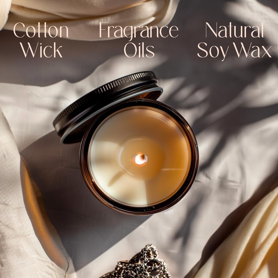 Mango & Coconut Natural Soy Wax Scented Candle – Crafted in USA, Seattle – Gift for Birthday, Meditation, Home, Spa – Aroma Candle for Relaxing – Aromatherapy Scented Candles for Women & Men