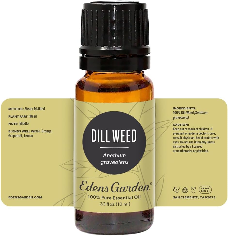 Edens Garden Dill Weed Essential Oil- 100% Pure Premium Grade, Undiluted, Natural, Therapeutic, Aromatherapy, The Best for Diffuser, Skin, Humidifiers, Kid Safe 10 ml (.33 fl oz)