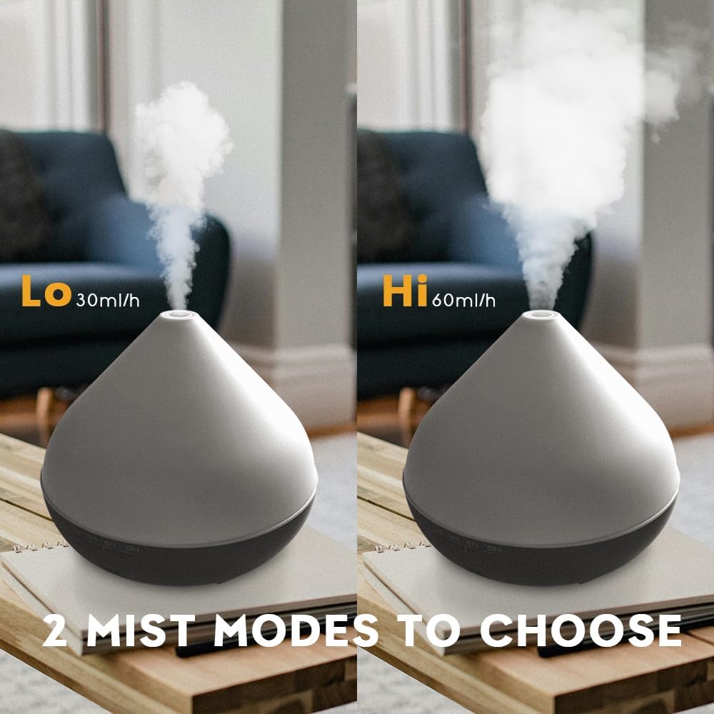 550ml Large Capacity Diffuser with Essential Oils, Aromatherapy Ultrasonic Air Humidifier for Bedroom, 7 LED Lights, Timer and Waterless Auto-Off for Home Decor Gift,Office Spa