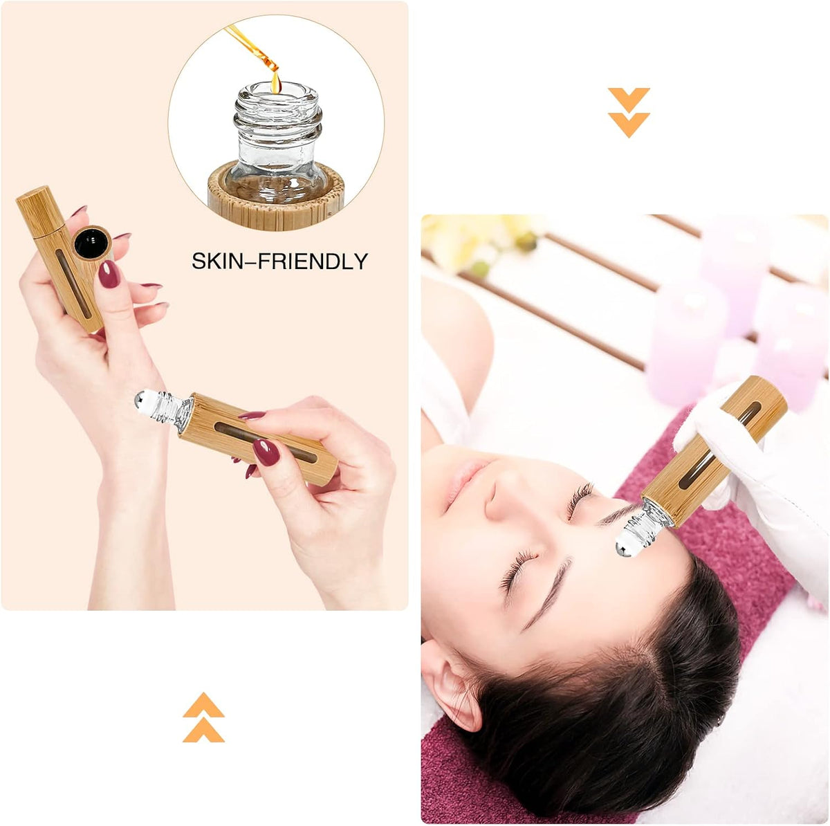 KALYLOC 12Pcs 10ml Bamboo Roll on Bottles for Essential Oils Refillable
