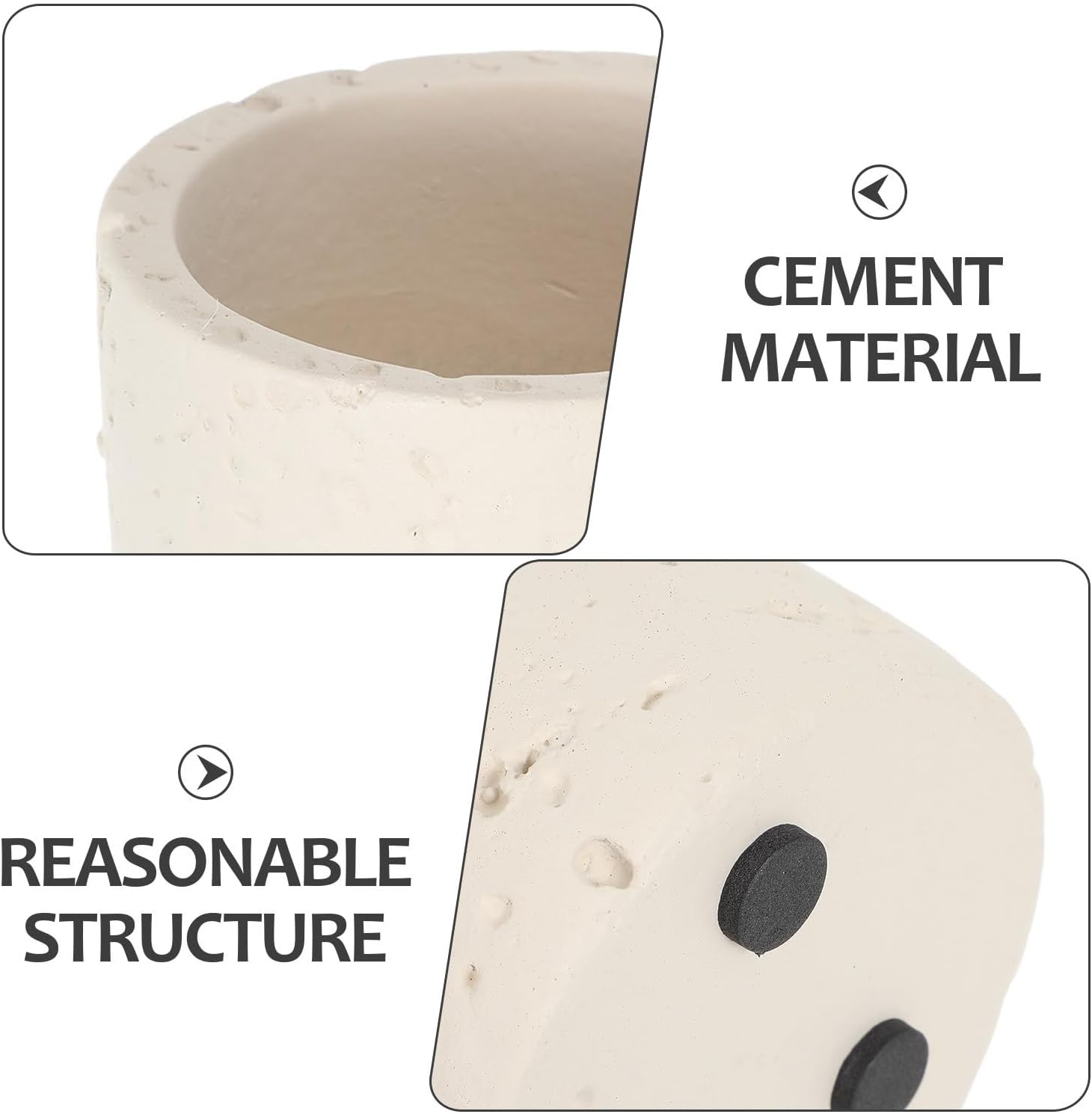 Empty Concrete Match Holder - Candle Match Storage Organizer for Farmhouse - Versatile Matchstick Dispenser Box for Holiday Parties Everyday Home Use